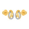 14k (585) Yellow Gold and Diamond Stud Earrings for Women