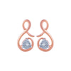 14k (585) Rose Gold and Diamond Stud Earrings for Women