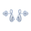 14k (585) White Gold and Diamond Stud Earrings for Women