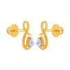 14k (585) Yellow Gold and Diamond Stud Earrings for Women