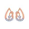 14k (585) Rose Gold and Diamond Stud Earrings for Women