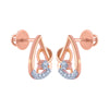 14k (585) Rose Gold and Diamond Stud Earrings for Women