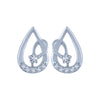 14k (585) White Gold and Diamond Stud Earrings for Women