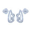 14k (585) White Gold and Diamond Stud Earrings for Women