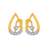 14k (585) Yellow Gold and Diamond Stud Earrings for Women