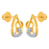 14k (585) Yellow Gold and Diamond Stud Earrings for Women