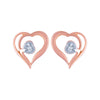 14k (585) Rose Gold and Diamond Stud Earrings for Women