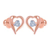 14k (585) Rose Gold and Diamond Stud Earrings for Women