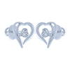 14k (585) White Gold and Diamond Stud Earrings for Women