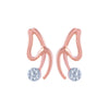 14k (585) Rose Gold and Diamond Stud Earrings for Women