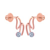 14k (585) Rose Gold and Diamond Stud Earrings for Women