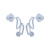 14k (585) White Gold and Diamond Stud Earrings for Women