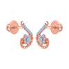 14k (585) Rose Gold and Diamond Stud Earrings for Women