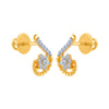 14k (585) Yellow Gold and Diamond Stud Earrings for Women