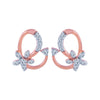 14k (585) Rose Gold and Diamond Stud Earrings for Women