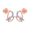 14k (585) Rose Gold and Diamond Stud Earrings for Women