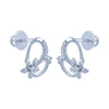 14k (585) White Gold and Diamond Stud Earrings for Women