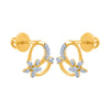 14k (585) Yellow Gold and Diamond Stud Earrings for Women