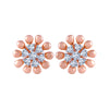 14k (585) Rose Gold and Diamond Stud Earrings for Women