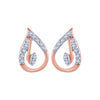 14k (585) Rose Gold and Diamond Stud Earrings for Women