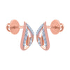 14k (585) Rose Gold and Diamond Stud Earrings for Women