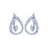 14k (585) White Gold and Diamond Stud Earrings for Women