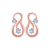 14k (585) Rose Gold and Diamond Stud Earrings for Women