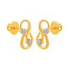 14k (585) Yellow Gold and Diamond Stud Earrings for Women