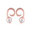 14k (585) Rose Gold and Diamond Stud Earrings for Women