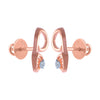 14k (585) Rose Gold and Diamond Stud Earrings for Women