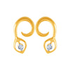 14k (585) Yellow Gold and Diamond Stud Earrings for Women