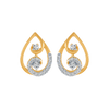 14KT (585) Yellow Gold and Diamond Stud Earrings for Women