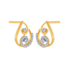 14KT (585) Yellow Gold and Diamond Stud Earrings for Women