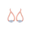 14k (585) Rose Gold and Diamond Stud Earrings for Women