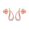 14k (585) Rose Gold and Diamond Stud Earrings for Women