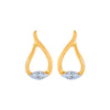 14k (585) Yellow Gold and Diamond Stud Earrings for Women