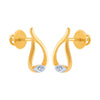 14k (585) Yellow Gold and Diamond Stud Earrings for Women