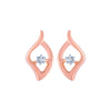 14k (585) Rose Gold and Diamond Stud Earrings for Women