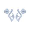 14k (585) White Gold and Diamond Stud Earrings for Women