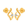 14k (585) Yellow Gold and Diamond Stud Earrings for Women