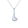 14KT (585) White Gold and Diamond Pendant for Women