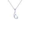 14KT (585) White Gold and Diamond Pendant for Women