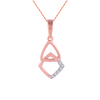 14KT (585) Rose Gold and Diamond Pendant for Women