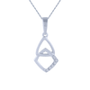 14KT (585) White Gold and Diamond Pendant for Women