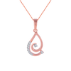 14KT (585) Rose Gold and Diamond Pendant for Women