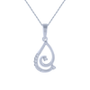 14KT (585) White Gold and Diamond Pendant for Women