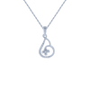 14KT (585) White Gold and Diamond Pendant for Women