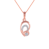 14KT (585) Rose Gold and Diamond Pendant for Women