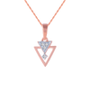 14KT (585) Rose Gold and Diamond Pendant for Women