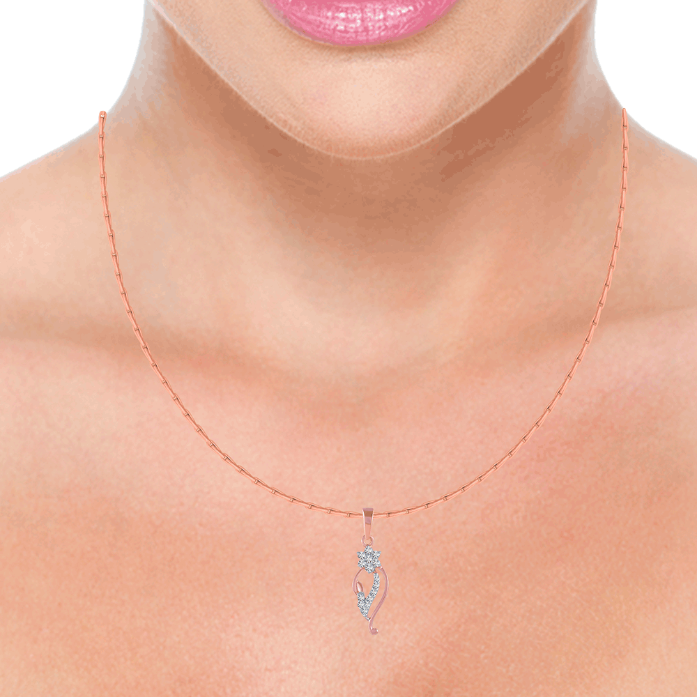 14KT (585) Rose Gold and Diamond Pendant for Women